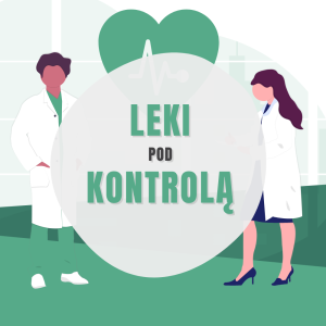 Grafika przedstawiająca konsultację farmaceutyczną: Leki pod kontrolą