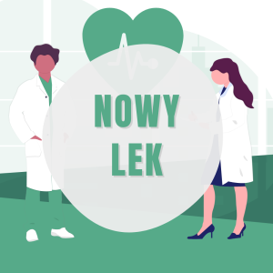 Grafika przedstawiająca konsultację farmaceutyczną: Nowy lek